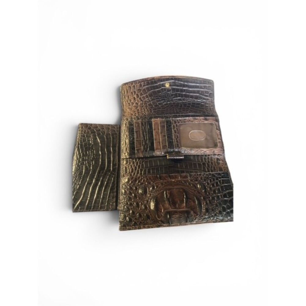 Brahmin Cordelia wallet in Pecan Melbourne embossed leather w/ checkbook cover- - Picture 2 of 4